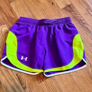 Under Armour Youth Sz Lg shorts.  Purple/yellow